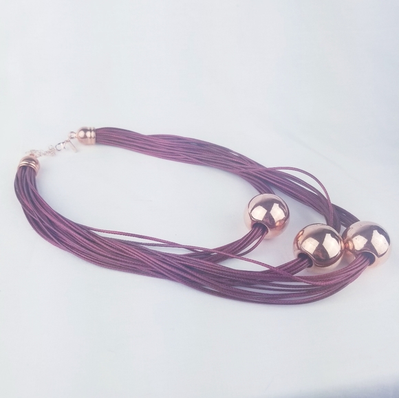 Freedom Boho Copper & Maroon Necklace EUC - Picture 6 of 8